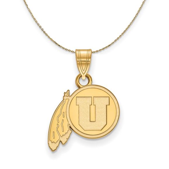 14k Yellow Gold U. of Utah Small Necklace - 18 Inch